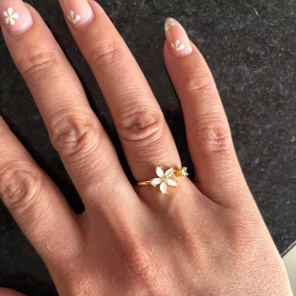 Infinity Opal Flower Ring - Picture 5 of 5